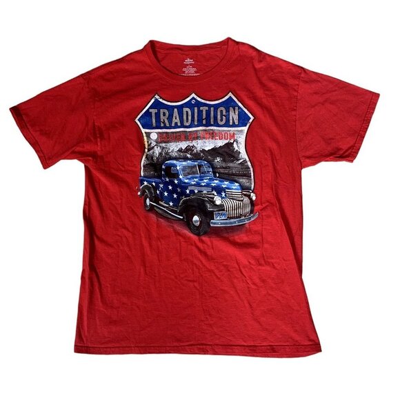 Tradition Driven By Freedom Old Truck T-Shirt Size Large - Picture 1 of 4